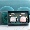 马克杯男女情侣陶瓷杯带盖创意水杯情人节套装咖啡杯子送礼盒