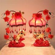 创意时尚实用台灯卧室对床头灯，婚房高档装饰新房红色结婚礼物婚庆