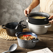 双耳汤碗家用陶瓷大碗泡面碗，日式汤盆大号麻辣烫，碗拉面碗大容量