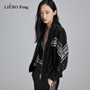 裂帛liebofeng设计师品牌时髦国风，刺绣棒球服黑色显瘦长袖外套女