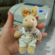 情侣小兔子毛绒挂件可爱格子兔兔公仔女生背包钥匙扣挂饰娃娃