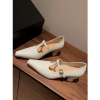 Le' Queen轻熟 设计感 法式复古丁字鞋高跟单鞋女T型扣带玛丽珍鞋