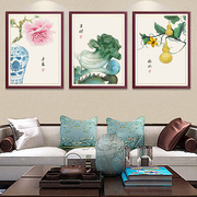 新中式客厅装饰画餐厅挂画沙发，背景壁画中国风墙，画玄关实木有框画