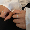 s925纯银戒指女小众，设计满天星波光粼粼高级感ins潮抽拉式戒指环