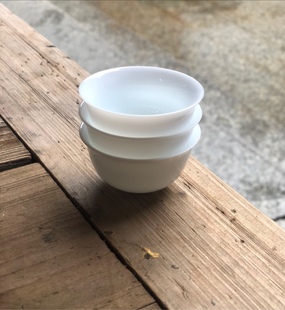 库存90年代潮州功夫茶小白，薄胎小茶杯凤凰单枞专用蛋壳杯透明轻盈