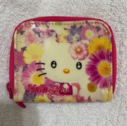 Sanrio Hello Kitty 2002年复古花朵KT零钱包 日本製品