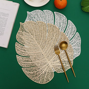 仿真树叶镂空龟背叶设计PVC隔热餐垫亚马逊餐垫杯垫桌垫