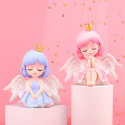 网红翅膀天使小仙女蛋糕，装饰摆件小公主娃娃，女孩儿童生日烘焙插件