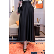 优雅女神慕兰繁浮时髦气质高腰显瘦条纹中长款半身裙ML-7412