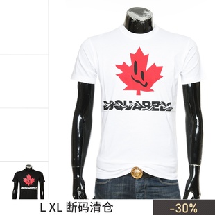 dsquared2d2次方男潮卡通，枫叶修身圆领短袖t恤s74gd0951s23009