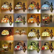 东南亚欧式创意壁灯，美式乡村地中海灯饰卧室床头灯，浴室卫生间灯