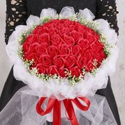 皂花99朵玫瑰花束仿真香皂花，情人节送女友创意，求婚表白生日礼物盒