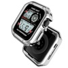 applewatch防摔保护壳套苹果手表iwatch65代se43软硅胶透明边框，44424038mm配件不锈钢表带套装