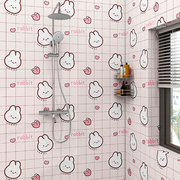 浴室卫生间卡通墙纸自粘防水防潮厕所墙面壁纸，遮丑翻新仿瓷砖墙贴