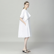 原途设计师品牌女装设计感连衣裙女短袖纯棉夏高级(夏高级)气质裙子