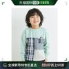 日本直邮slapslip儿童，星形口袋拼色格纹长袖，t恤181561653