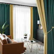北欧轻奢遮光窗帘成品简约现代客厅高档大气拼接款式卧室纱帘