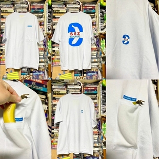 BEAMS台湾限定款24春夏SSZ香蕉印花滑板宽松白色圆领短袖T恤