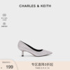 charles&keith春季女鞋ck1-60361352-1女士亮面尖头，高跟单鞋婚鞋