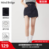 mindbridge春秋女士半身裙裤，黑色牛仔高腰，a字裙裤短裤