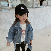 春秋季韩版女童小女孩短款牛仔外套2024洋气儿童长袖上衣夹克