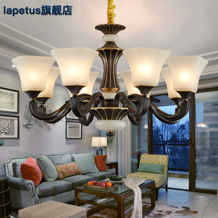 美式全铜吊灯客厅灯具大气，现代简约卧室餐厅，轻奢复古欧式别墅主灯