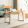 桌子60cm高茶几(高茶几)可吃饭餐桌实木，客厅家用长方形小户型简约原木矮桌