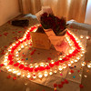 七夕情人节520蜡烛浪漫心形，玫瑰创意生日表白求婚道具布置装饰品