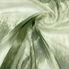 绿色褶皱不规则扎染水墨印花雪纺网纱面料春夏古装汉服连衣裙布料