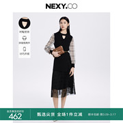 NEXY.CO/奈蔻设计感镂空针织衫女外穿秋季灯笼袖毛衣外套