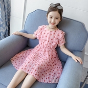女童连衣裙夏装2024韩版中大童，时尚夏季雪纺公主裙小女孩裙子