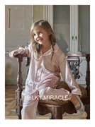 SILKY MIRACLE FREE系列儿童真丝睡衣千鸟格套装女奢华亲子家居服