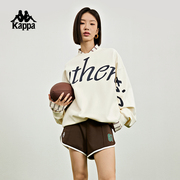 Kappa卡帕outlets情侣卫衣套头衫背靠背男女运动字母印花圆领长袖