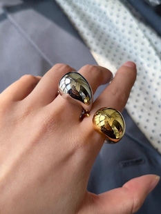 欧美小众设计金属bv水滴戒指黑色，珐琅滴釉指环高级感个性食指指环