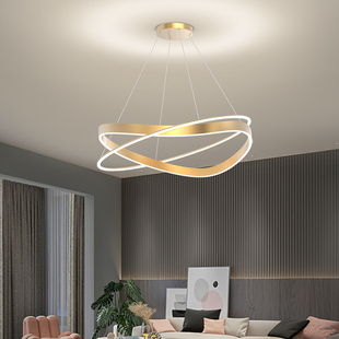 意大利客厅吊灯后现代简约圆环形餐厅，设计师轻奢极简卧室创意灯饰