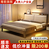 实木床现代简约1.8米家用双人床1.5出租房用民宿大床1.2m单人床架