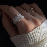 srrmhyn多层线条缠绕戒指，女极简冷淡风个性，时尚开口指环ins
