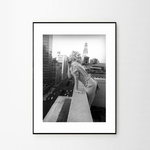 Monroe 玛丽莲梦露原版装饰画赫本黑白摄影挂画北欧镜面客厅墙画