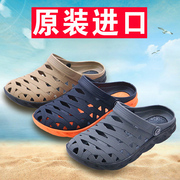 进口越南温突包头凉鞋男天然橡胶，防滑耐磨沙滩鞋凉拖鞋洞洞鞋软底
