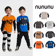  以色列 nununu 22aw 儿童纯棉中性涂鸦插肩长袖圆领T恤