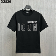 d2023欧版d2短袖t恤男装，dsq2简单icon刺绣，夏天纯棉欧美潮流二次方