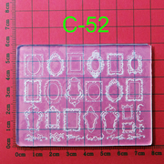 中国风浮雕硅胶美甲模具蝴蝶玫瑰花，相框3d立体贴纸，翻模高透明(高透明)款