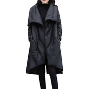 中长版羽绒棉服女20n23冬季显瘦加厚棉衣外套黑色宽松大尺码