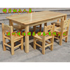 幼儿园樟子松桌六人桌儿童木制长方桌宝宝学习桌椅幼儿园桌椅