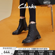 Clarks其乐女鞋梅系列马丁靴秋冬靴子工装英伦牛皮女靴