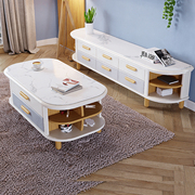 现代简约实木电视柜茶几组合北欧客厅，轻奢小户型美式卧室电视机柜