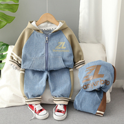 男宝宝秋装外套1岁七6一12八8六9十11个月婴儿男孩衣服分体套装潮
