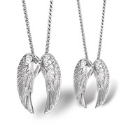情侣一对羽毛翅膀钛钢，项链欧美铸造天使之翼吊坠不锈钢饰品lp1617