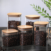 咖啡豆保存罐密封罐玻璃小瓶子咖啡粉储存罐坚果玻璃保鲜罐