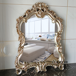 欧式卫生间镜子防水浴室镜梳妆化妆镜厕所卫浴镜壁挂酒店ktv装饰